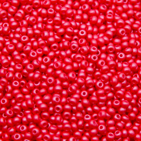 8SB943-PL: CZ Seed Bead Permalux Red 8/0 Loose