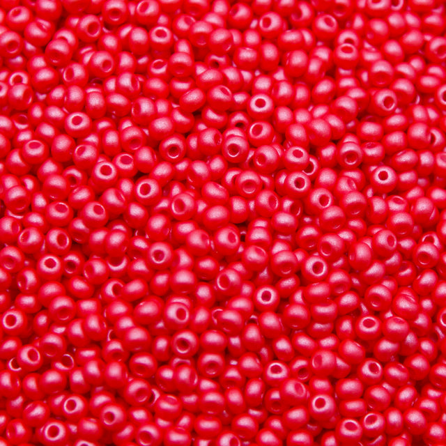 8SB943-PL: CZ Seed Bead Permalux Red 8/0 Loose