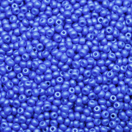 8SB977-PLR: CZ Seed Bead Permalux Blue 8/0 Loose