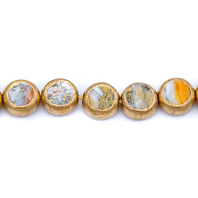 8SH385-C: Spiny Oyster Copper Edge Disc 8mm
