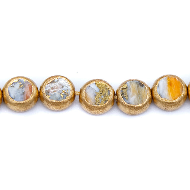 8SH385-C: Spiny Oyster Copper Edge Disc 8mm