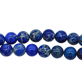 8ST226: Aqua Terra Jasper Round Dark Blue 8-9mm