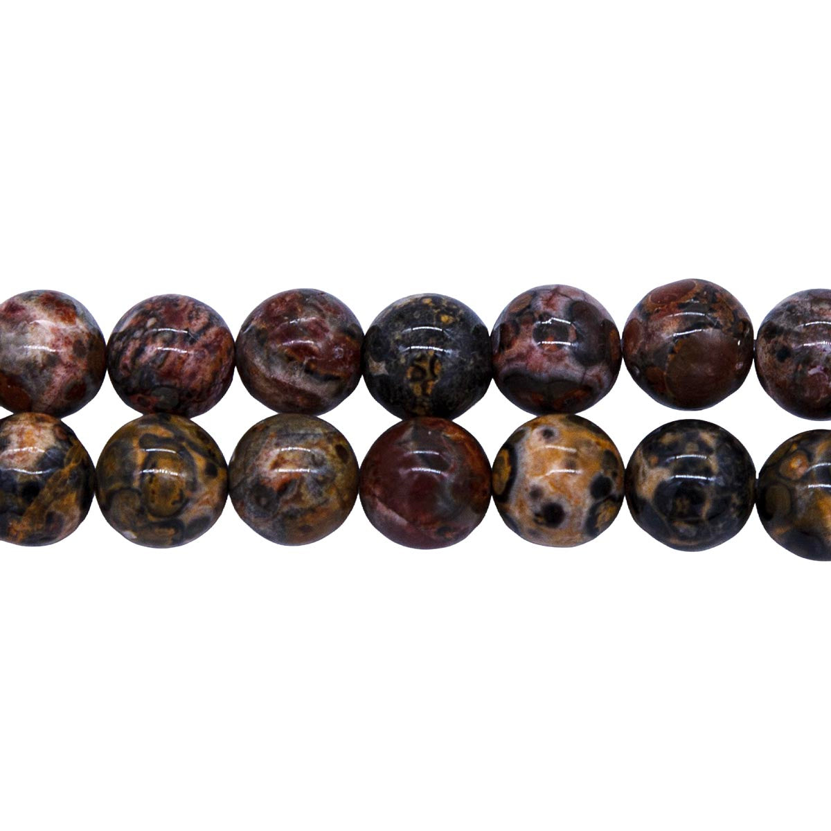 8ST408: Leopard Skin Jasper Round 8mm