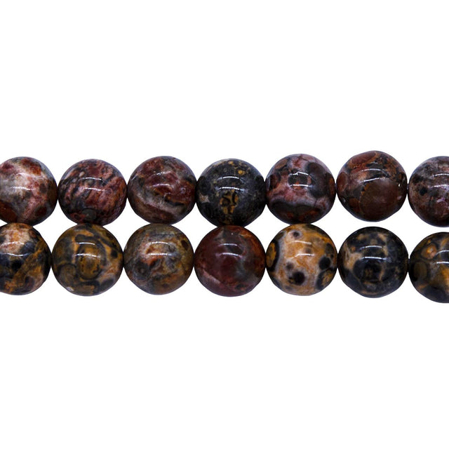 8ST408: Leopard Skin Jasper Round 8mm