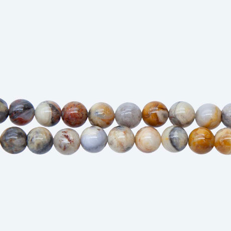 8ST412: Crazy Lace Agate Round 8mm