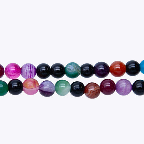 8ST525-B: Mixed Banded Agate Round 8mm
