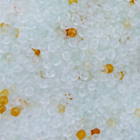 8SV100-34: Vintage Venetian Seed Bead Tr Crystal Green Tint 8/0