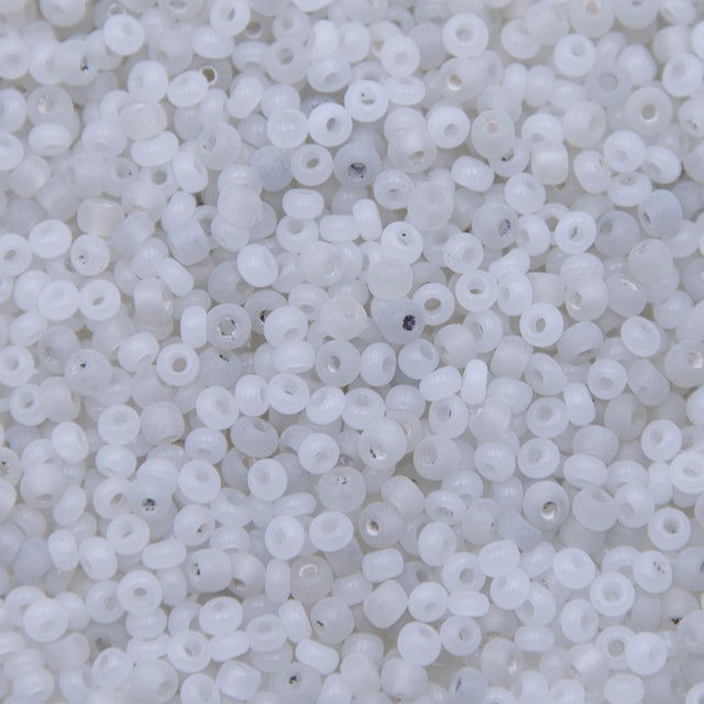 8SV100-7: Vintage Venetian Opaque White Grey Matte 8/0 250 Grams