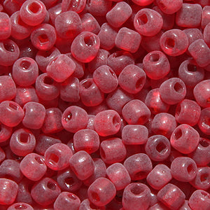 8SV246-3U: Vintage Venetian Transparent Red #3 SQ Hole Frosted 8/0 500 Grams