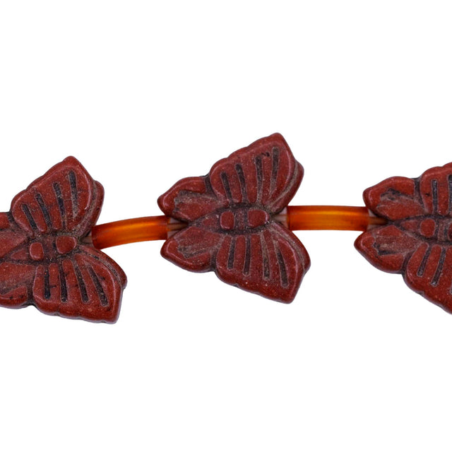90ST612-CO: Magnesite Butterfly Beads Coffee 13x15mm 15.5"