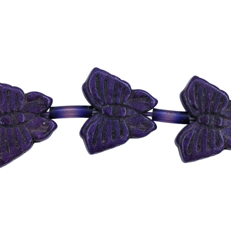 90ST612-DB: Magnesite Butterfly Beads Lapis 13x15mm 15.5"