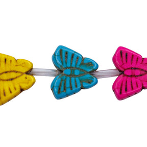 90ST612-X: Magnesite Butterfly Beads Mix 13x15mm 15.5"