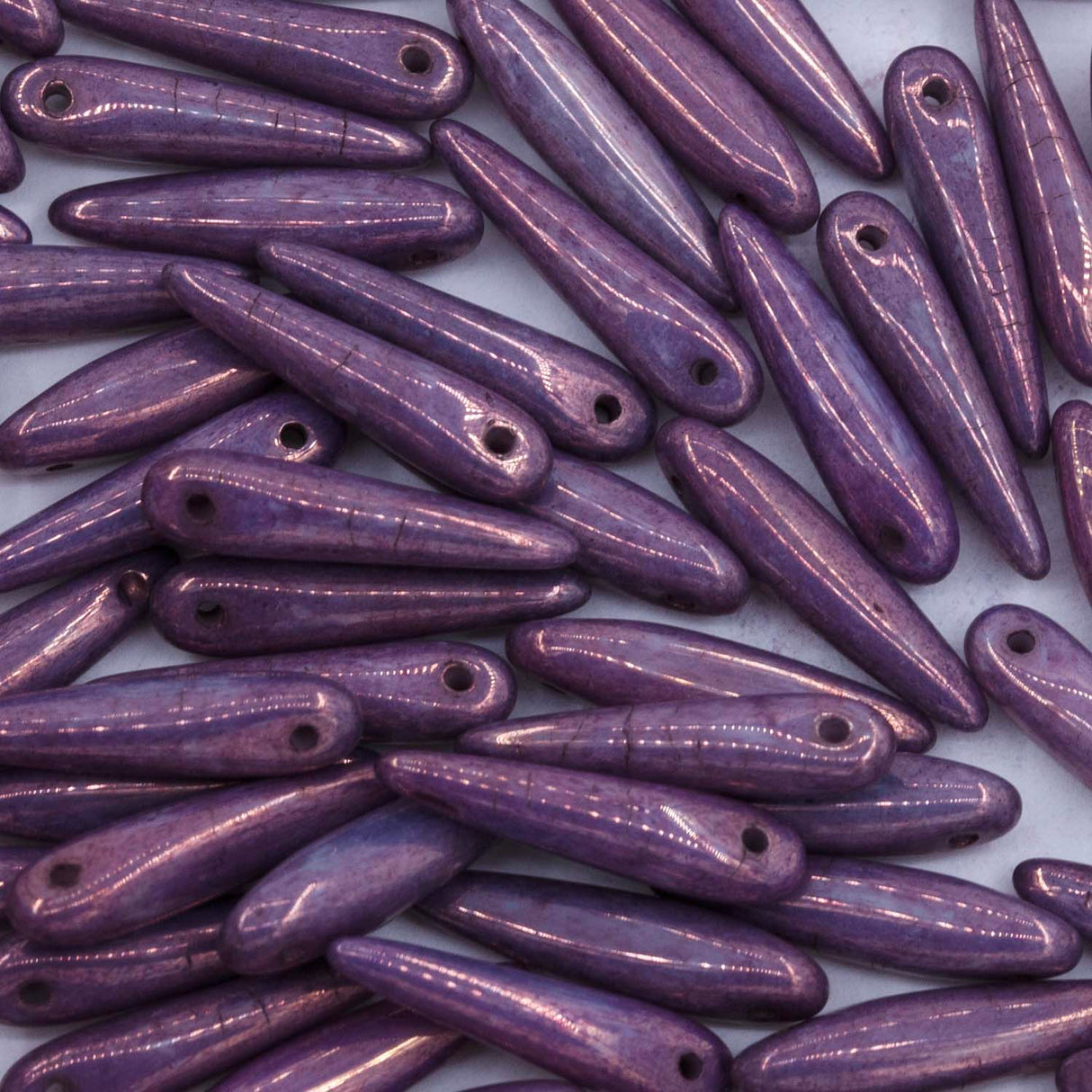 91DP112-98: Preciosa Ornela 5x16mm Purple Picasso Thorn Beads