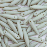 91DP605-M: Preciosa Ornela 5x16mm White Alabaster Light Olivine Beige Matt Thorn Beads