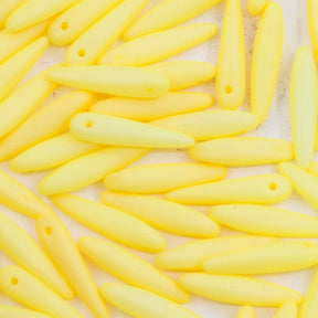 91DP622-M: Preciosa Ornela 5x16mm White Alabaster Yellow Silk Matte Thorn Beads