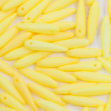 91DP622-M: Preciosa Ornela 5x16mm White Alabaster Yellow Silk Matte Thorn Beads