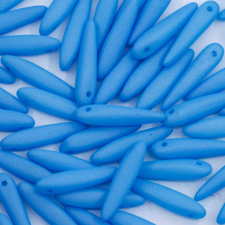 91DP664-M: Preciosa Ornela White Alabaster Cornflower Silk Matt 5x16mm Thorn Beads