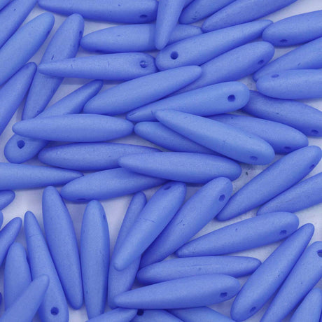 91DP672-M: Preciosa Ornela 5x16mm White Alabaster Silk Matt Thorn Beads