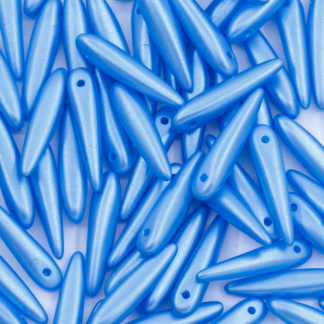 91DP674: Preciosa Ornela 5x16mm Azure Blue Thorn Beads 100pcs