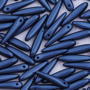 91DP677: Preciosa Ornela Navy Blue 5x16mm Pearl Pastel Thorn Beads