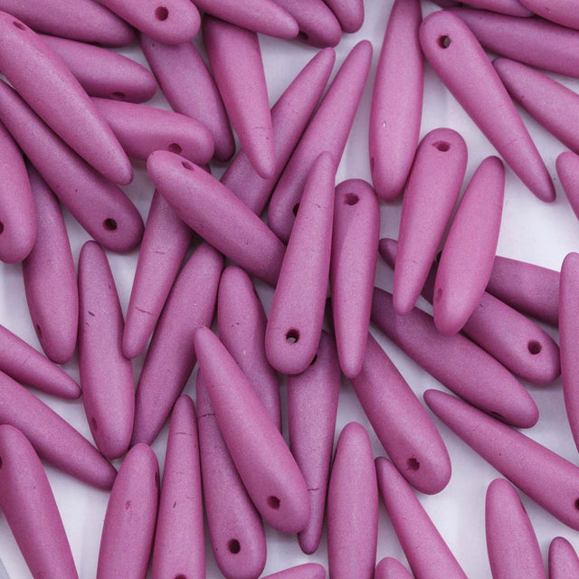 91DP695-M: Preciosa Ornela 5x16mm White Alabaster Wine Lees Thorn Beads
