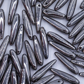 91DP809: Preciosa Ornela 5x16mm Crystal Chrom Full Thorn Beads