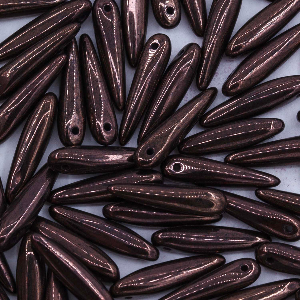 91DP898: Preciosa Ornela 5x16mm Jet Black Opaque Vega Thorn Beads
