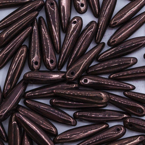 91DP898: Preciosa Ornela 5x16mm Jet Black Opaque Vega Thorn Beads