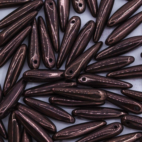 91DP898: Preciosa Ornela 5x16mm Jet Black Opaque Vega Thorn Beads