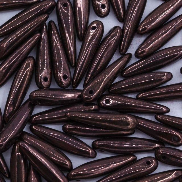 91DP898: Preciosa Ornela 5x16mm Jet Black Opaque Vega Thorn Beads
