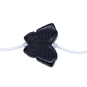 91ST612-BK: Magnesite Butterfly Beads Black 20x24mm 15.5"