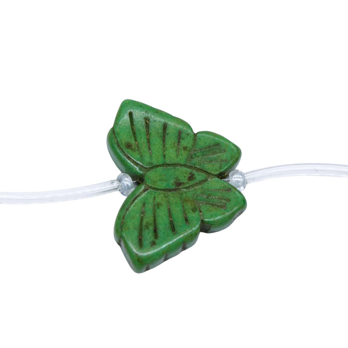 91ST612-G: Magnesite Butterfly Beads Green 20x24mm 15.5"