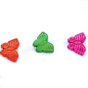 91ST612-X: Magnesite Butterfly Beads Mix 20x24mm 15.5"