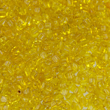 91SV222-3R: Vintage Venetian Trap Transparent Yellow #3 3-3.5mm 50 Gram Bag