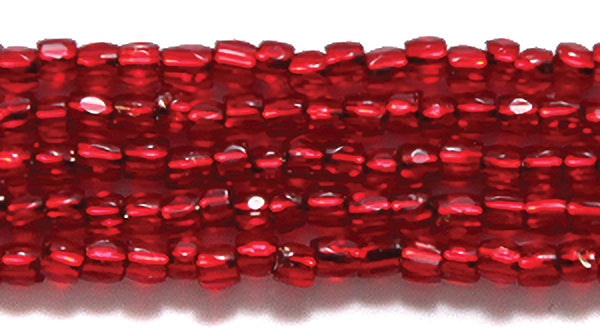9SC444: CZ Seed Bead 3-cut Silver Lined Ruby 9/0 10HK