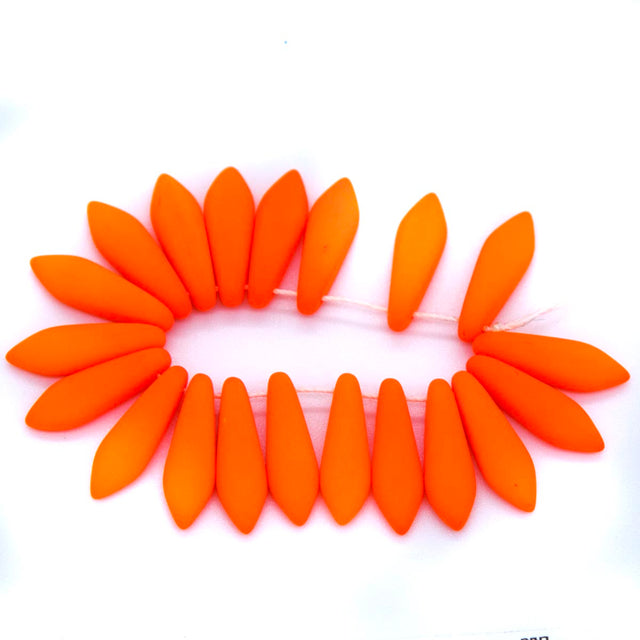 92DP638-NMR: CZ Spear Neon Orange Matte 5x16mm-20PC