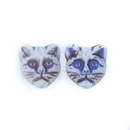 92KC110-H:  CZ Cat Face w/Blue Inlay 13mm - 15PPK
