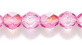 6FC594-DAC: CZ FACET RD DK. Rose Pink Coated AB 6mm 300PC