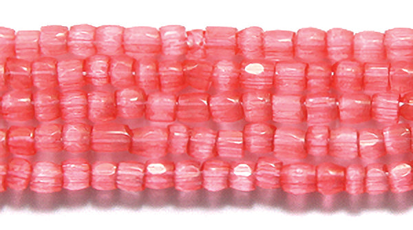 9SC992: CZ Seed Bead 3-cut Satin Solgel Pink Lemonade 9/0 5HK