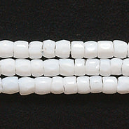 9SC112: CZ Seed Bead 3-cut Opaque White 9/0 5HK
