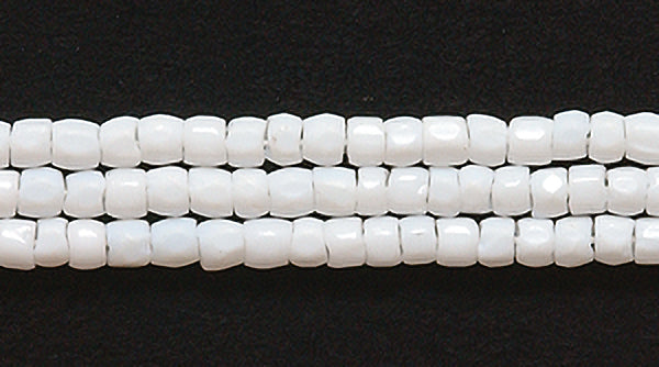 9SC112: CZ Seed Bead 3-cut Opaque White 9/0 5HK