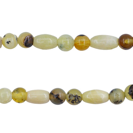93ST428: Yelllow Agate Round & Oval mix Strand 4-5mm & 4x7mm AVG