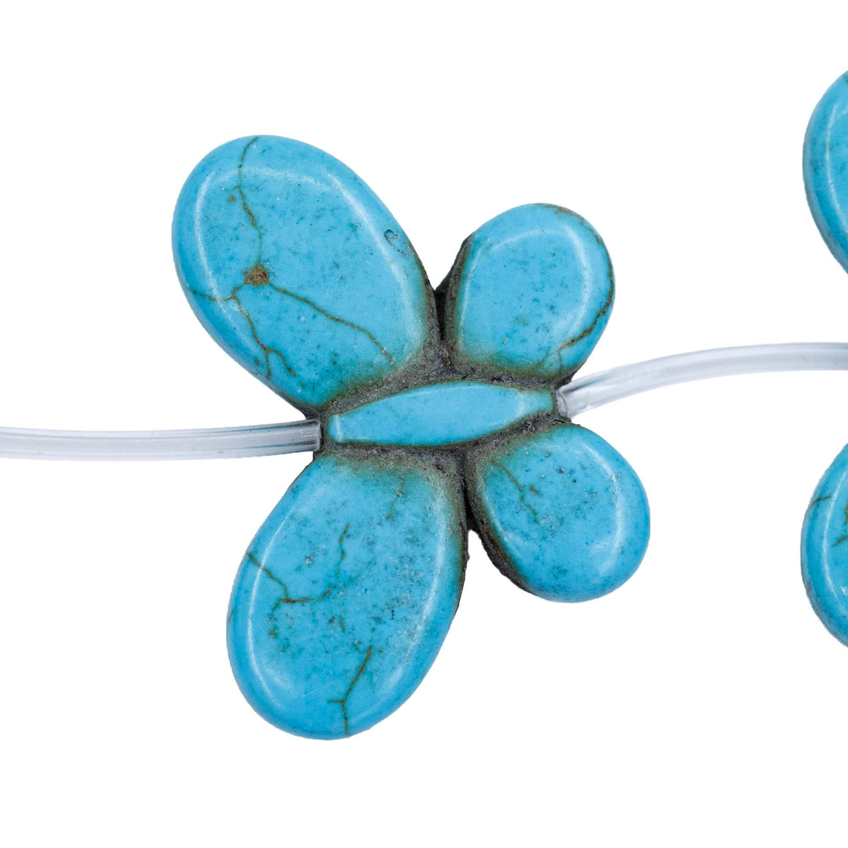 93ST612-B: Magnesite Butterfly Beads Blue 25x35mm 15.5"
