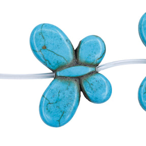 93ST612-B: Magnesite Butterfly Beads Blue 25x35mm 15.5"