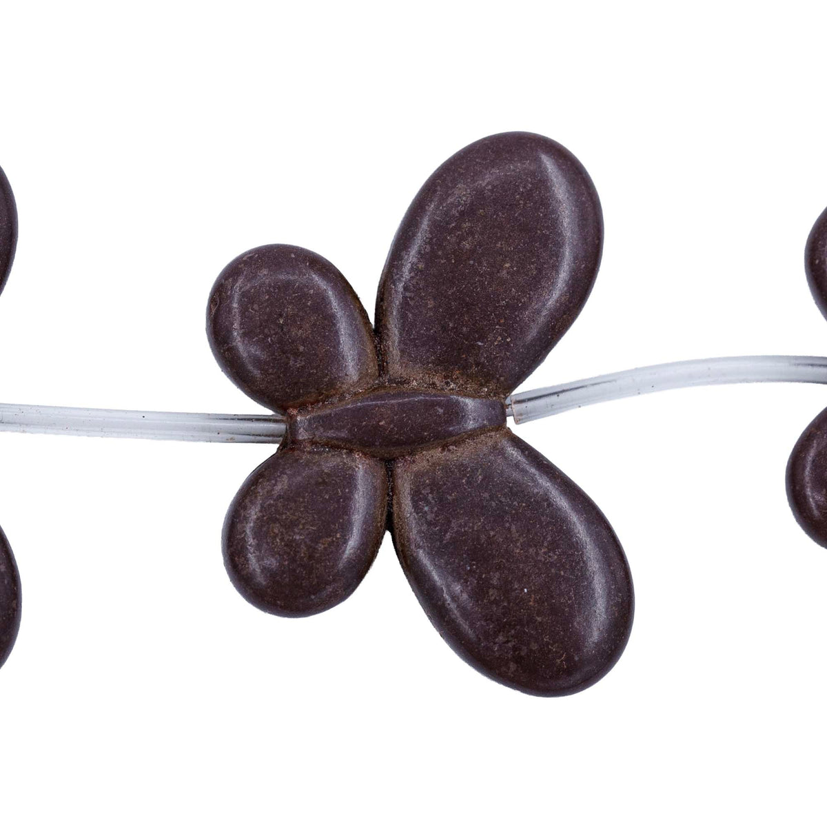 93ST612-CO: Magnesite Butterfly Beads Coffee 25x35mm 15.5"
