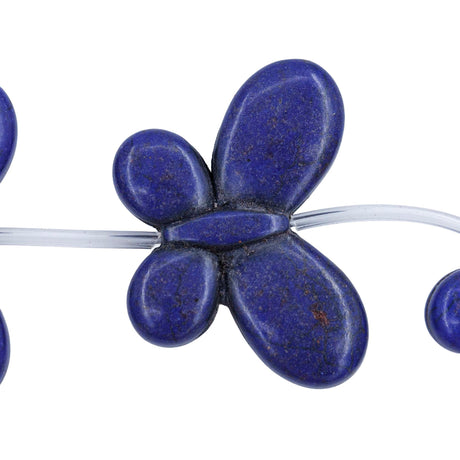93ST612-DB: Magnesite Butterfly Beads Lapis 25x35mm 15.5"