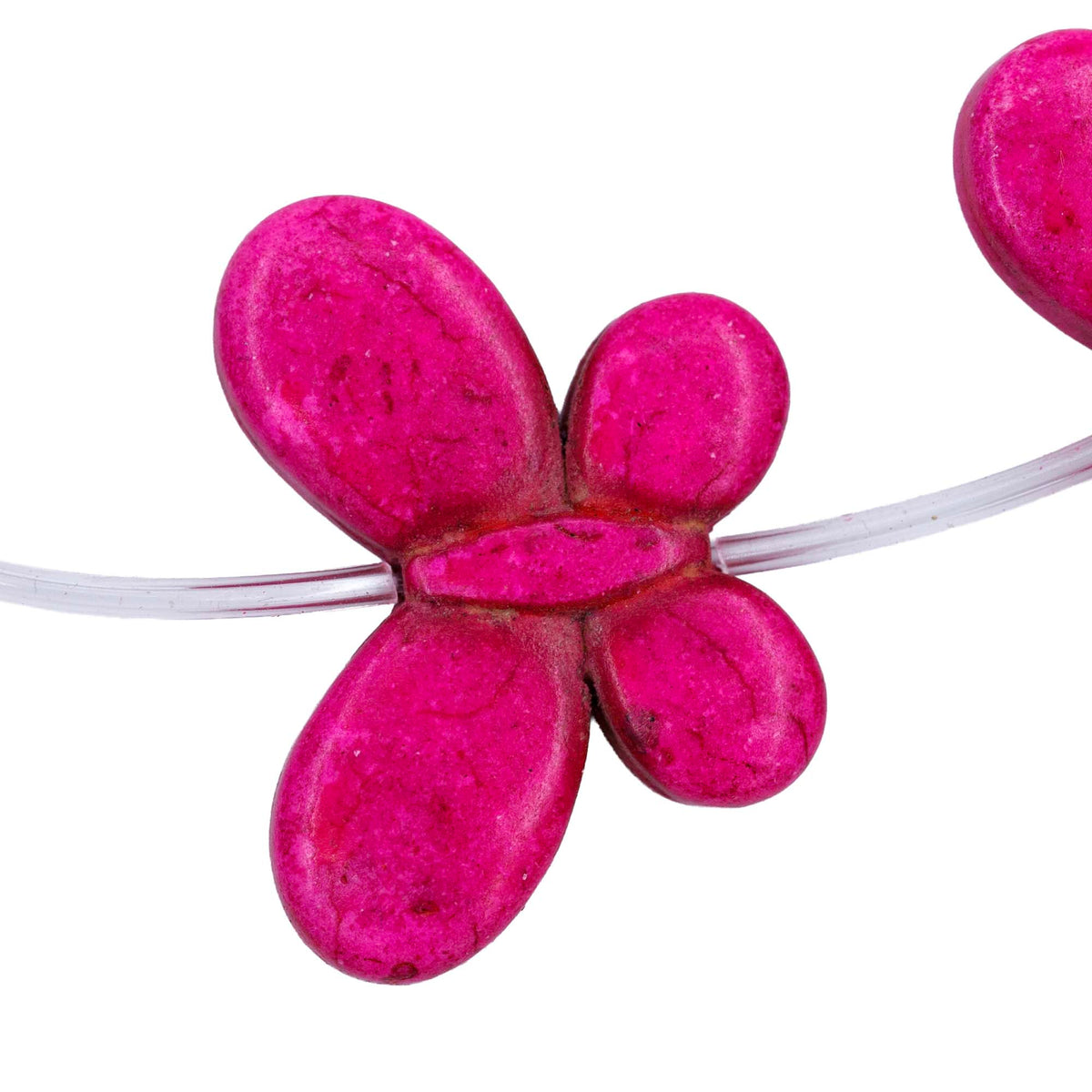 93ST612-P: Magnesite Butterfly Beads Pink 25x35mm 15.5"