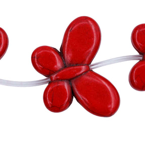 93ST612-R: Magnesite Butterfly Beads Red 25x35mm 15.5"