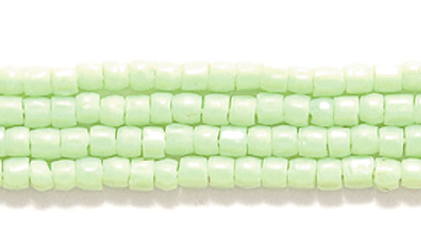 9SC181: CZ Seed Bead 3-cut Opaque LT Green 9/0 5HK