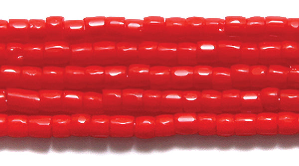 9SC142:  CZ Seed Bead 3 - cut Opaque LT Red 9/0 - 5HK